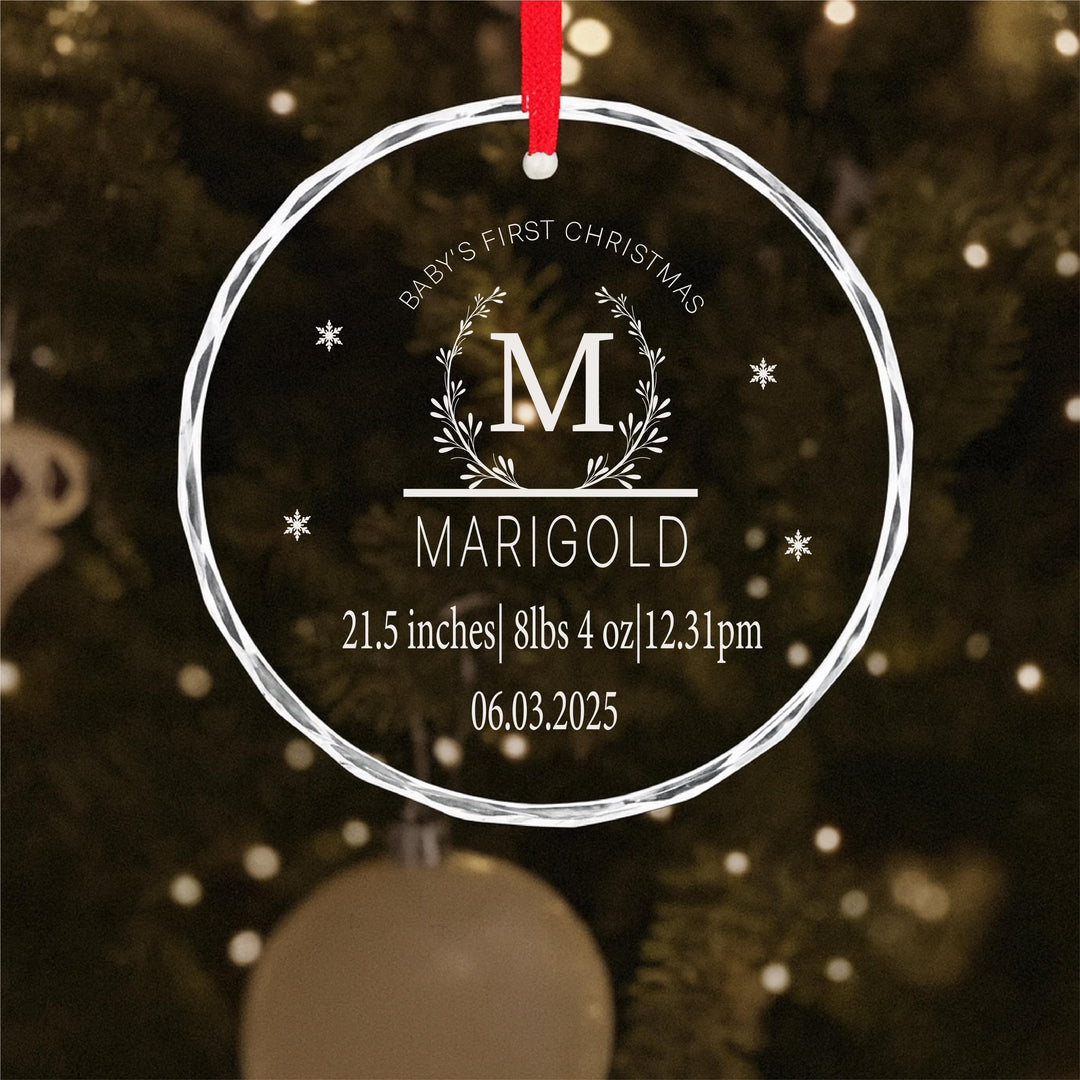 Personalized Name &amp; Birth Stats • Clear Acrylic Keepsake Gift for Newborn Boys or Girls 2025 Baby’s name&nbsp;Ornament