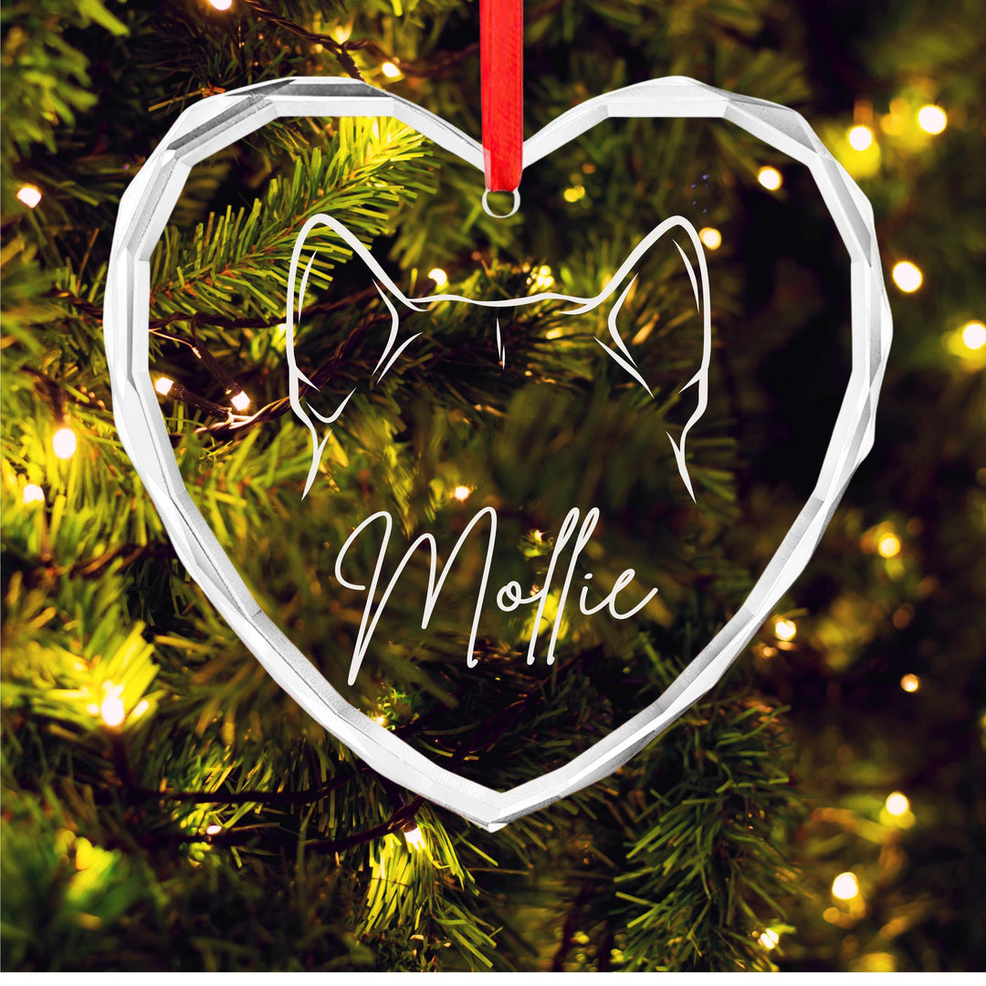 Personalized Dog Ear Ornament – Custom Pet Name Memorial Keepsake