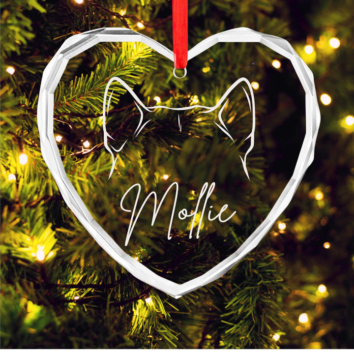 Personalized Dog Ear Ornament – Custom Pet Name Memorial Keepsake