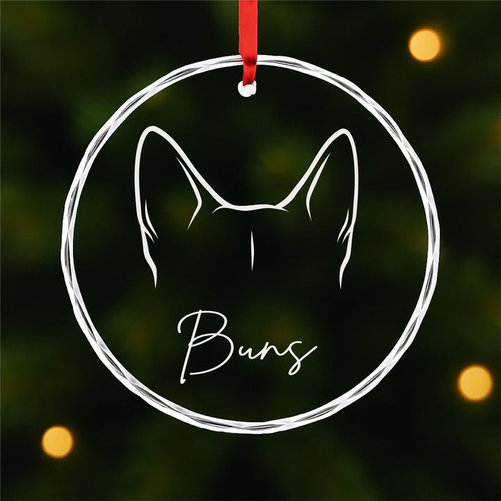 Personalized Dog Ear Ornament – Custom Pet Name Memorial Keepsake