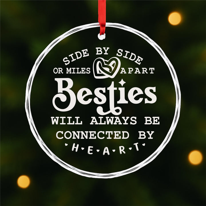 Best Friend Ornament – Connected by Heart Long Distance Keepsake