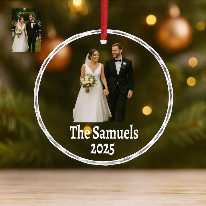 Personalized Photo Ornament – UV Printed Glass Keepsake, Family or Memorial Gift