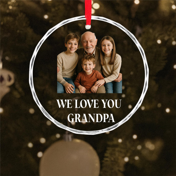 Personalized Photo Ornament – UV Printed Glass Keepsake, Family or Memorial Gift