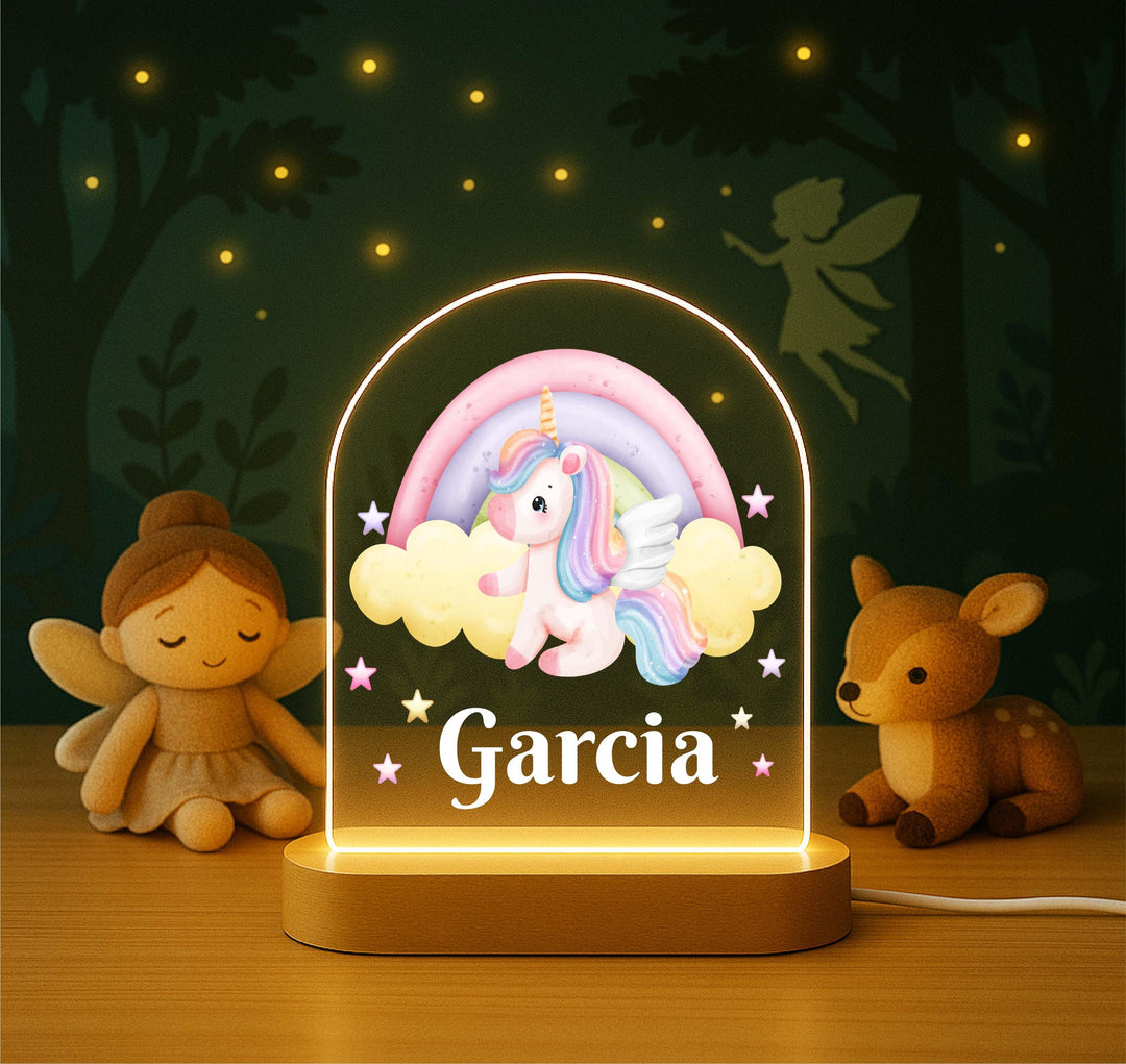 Personalized Rainbow Cloud Lamp, Kids Bedroom Decor, Magical Gift for Baby girl Baby shower gift