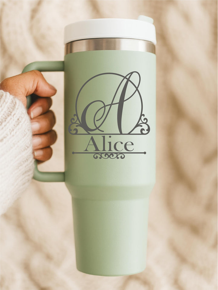 Personalized holiday gift for newly weds tumbler Custom Name Cup, Coworker matching cup Christmas gift for work bestie Friend Birthday gift