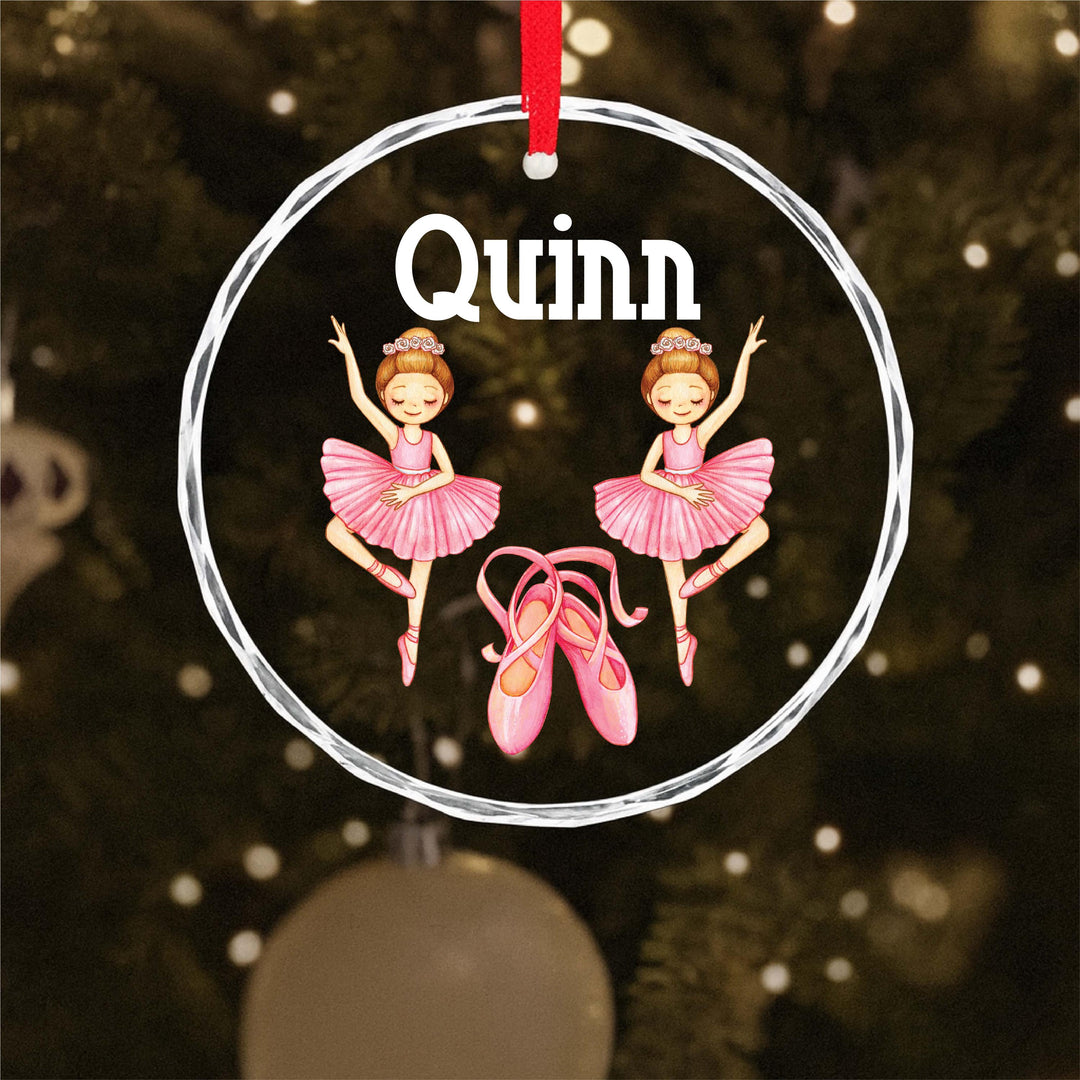 Personalized Ballerina Ornament for Girls – Custom Name Glass Keepsake
