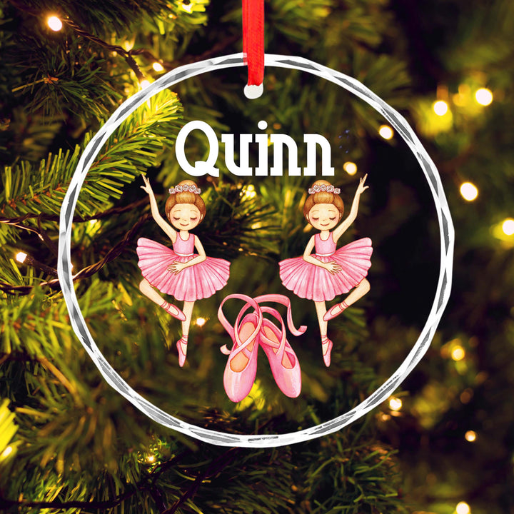 Personalized Ballerina Ornament for Girls – Custom Name Glass Keepsake