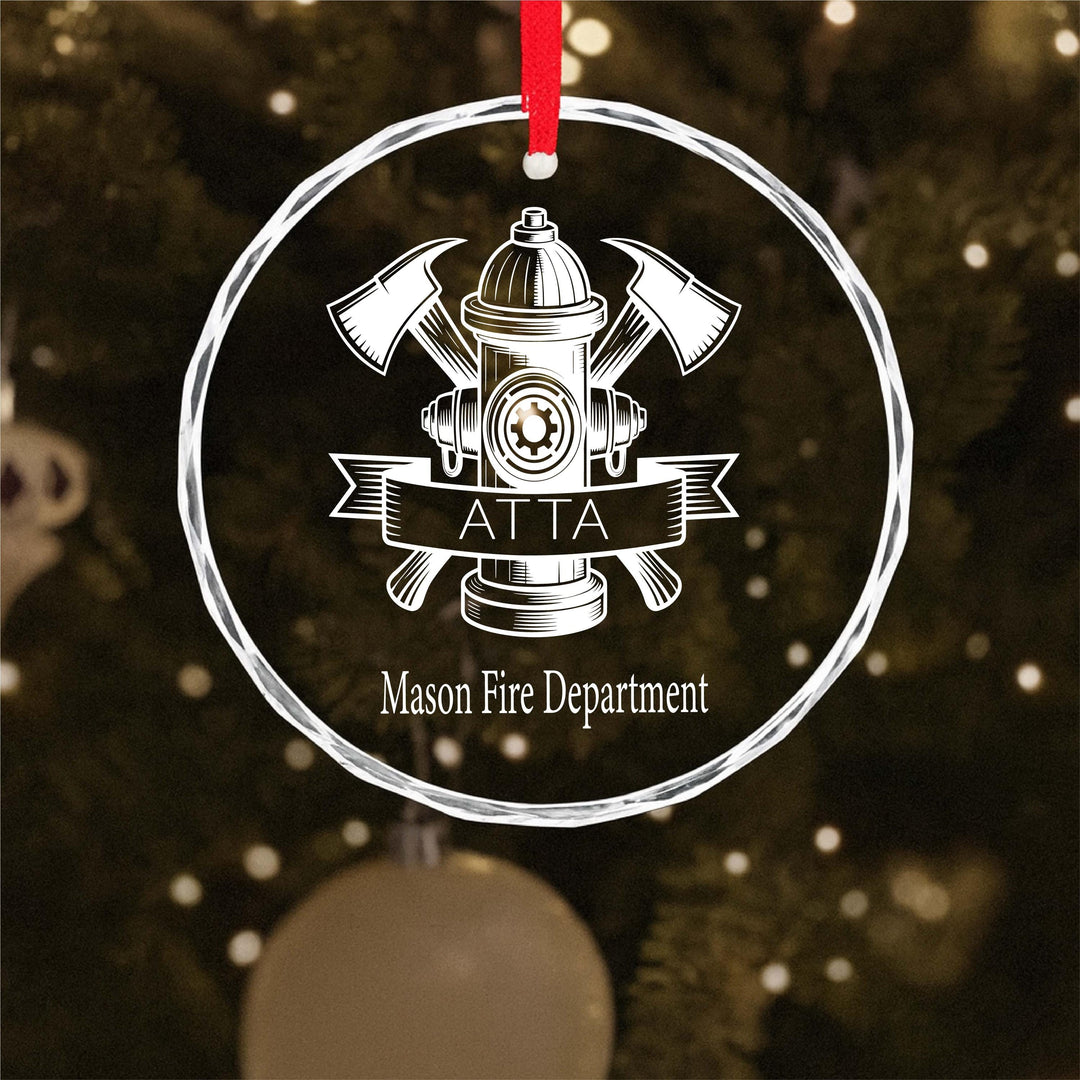 Personalized Firefighter Ornament – Custom Name &amp; Fire Department Glass Ornament, Fireman Christmas Gift 2025