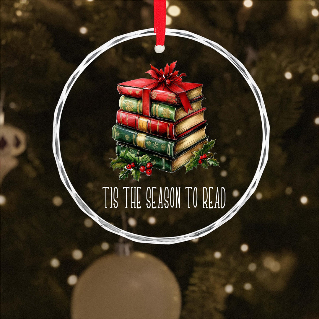 Tis the Season to Read Ornament – Glass Gift for Book Lovers & Teachers