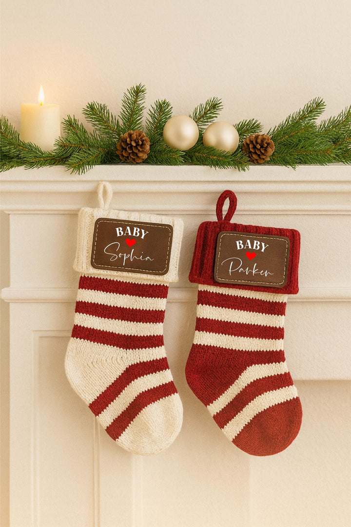 Baby Arriving Stocking Pregnancy reveal To family and friends gift Personalized Baby Announcement Christmas Stocking Expecting Parents