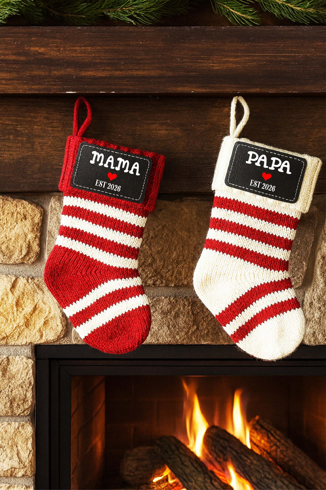 Grandma and Grandpa Christmas Mini Stocking&nbsp;Pregnancy Announcement Gift&nbsp;First Time Parents grandparents Personalized Stockings