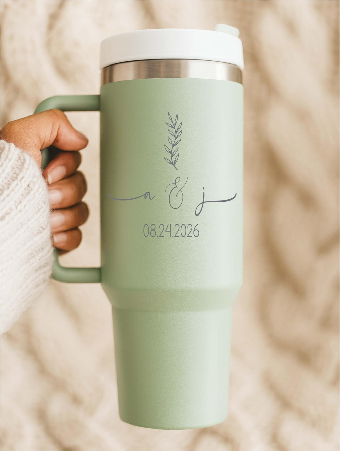 Personalized Couples Tumbler Christmas or Family Gift bridal shower gift Initials &amp; Date Wedding Gift with est year for newly weds