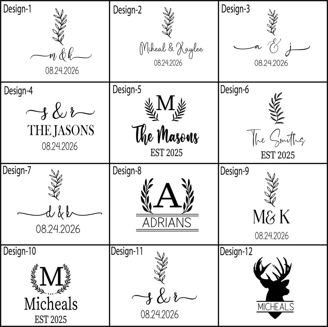 Personalized Couples Tumbler Christmas or Family Gift bridal shower gift Initials &amp; Date Wedding Gift with est year for newly weds