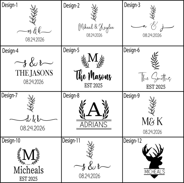 Personalized Couples Tumbler Christmas or Family Gift bridal shower gift Initials &amp; Date Wedding Gift with est year for newly weds