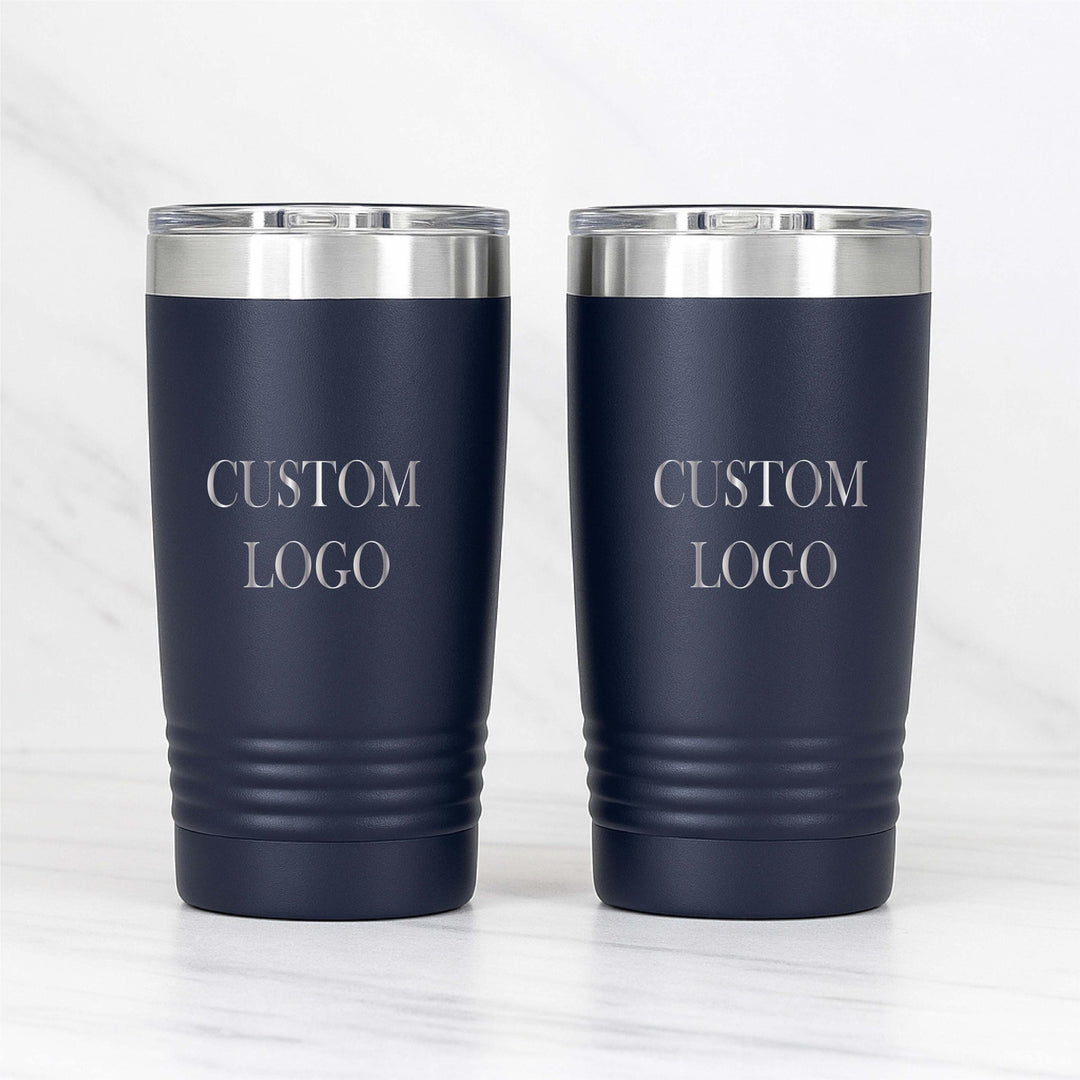 Custom Logo Tumblers in Bulk | Personalized Engraved Cups for Business, Corporate Gifts, Realtors, Events | 20oz &amp; 30oz