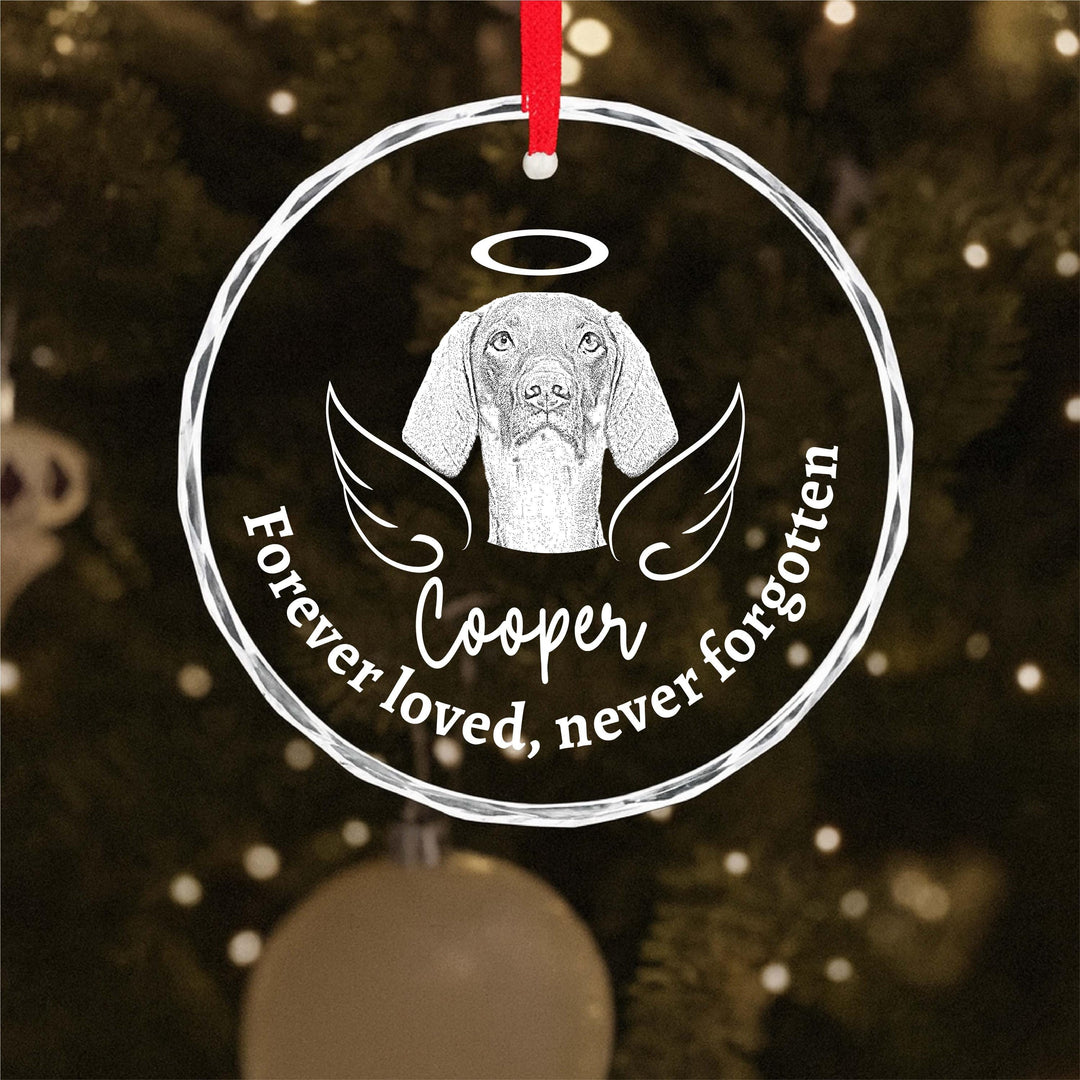 Pet Ornament with Photo, Dog Loss Gift, Custom Pet Remembrance Keepsake, Angel Wings Halo Ornament Christmas 2025
