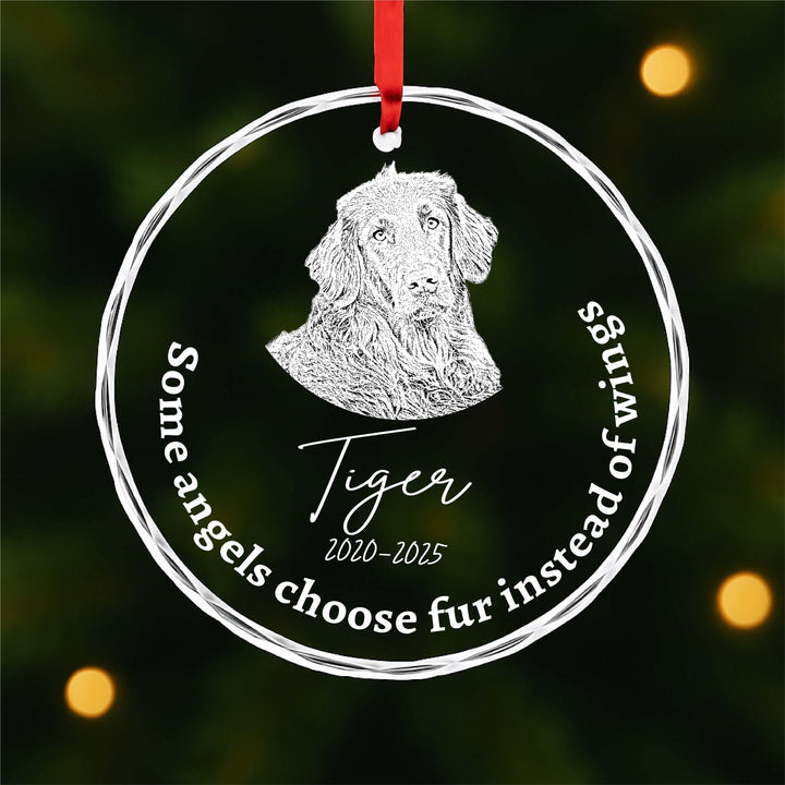Pet photo Memorial Ornament, Dog Loss Gift, Personalized Pet Keepsake, Pawprints in Heaven Custom&nbsp;Ornament