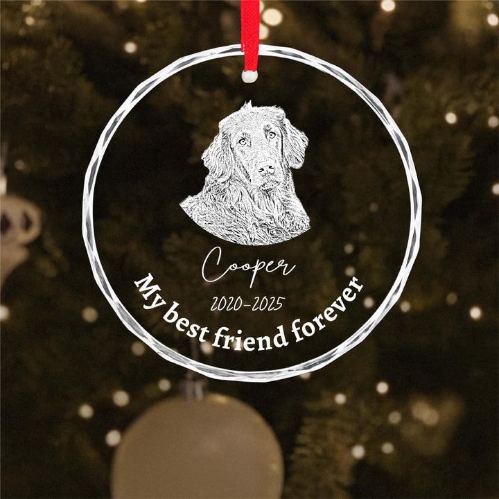 Pet photo Memorial Ornament, Dog Loss Gift, Personalized Pet Keepsake, Pawprints in Heaven Custom&nbsp;Ornament