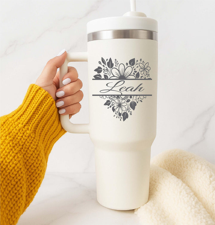 Personalized holiday gift for newly weds tumbler Custom Name Cup, Coworker matching cup Christmas gift for work bestie Friend Birthday gift