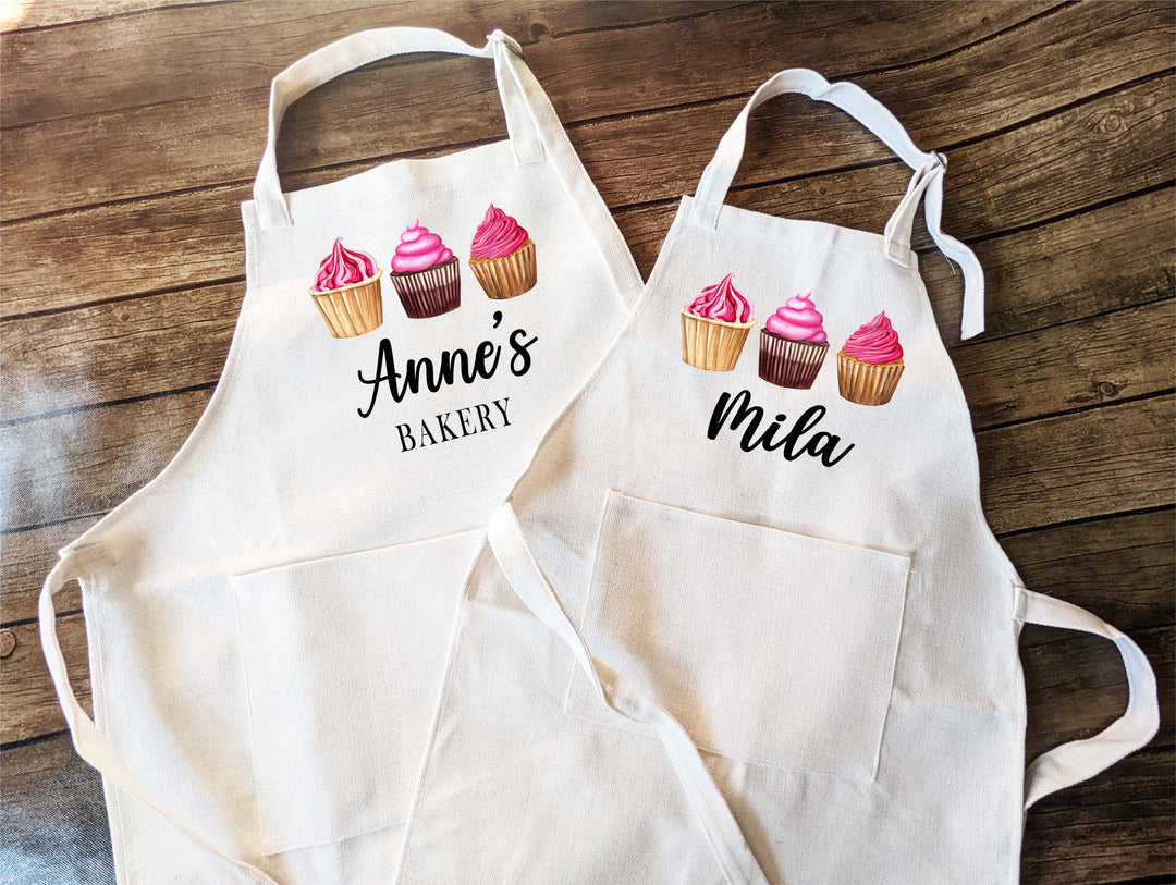 Personalized Aprons Adult and Kids Family Matching Set