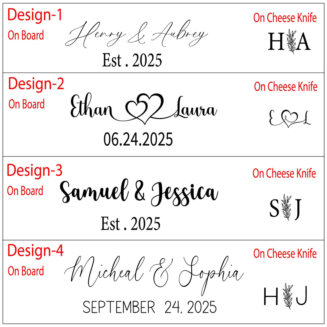 Personalized Marble and Wood Cutting Board with Cheese Knives – Custom Engraved Wedding, Anniversary, or Housewarming Gift for Couples