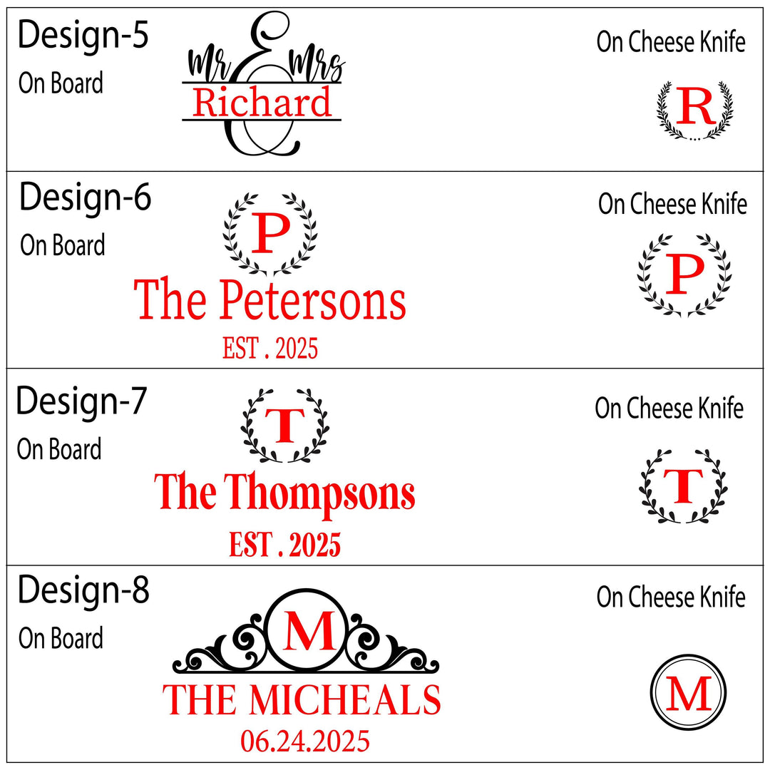 Personalized Cheese Board Set with Knives – Custom Engraved Charcuterie Board Gift for Couple, Wedding, or Christmas