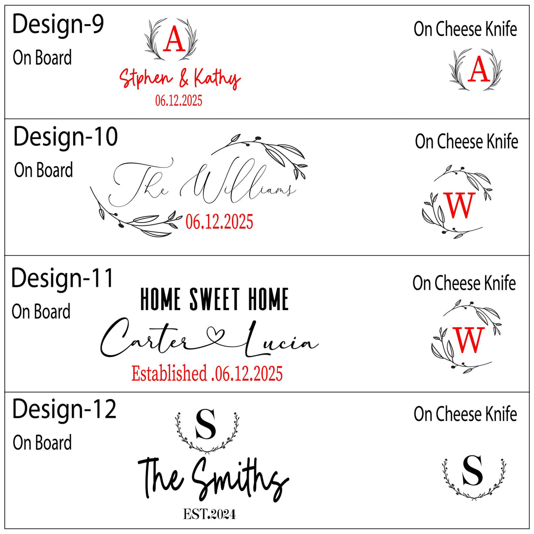 Personalized Cheese Board Set with Knives – Custom Engraved Charcuterie Board Gift for Couple, Wedding, or Christmas