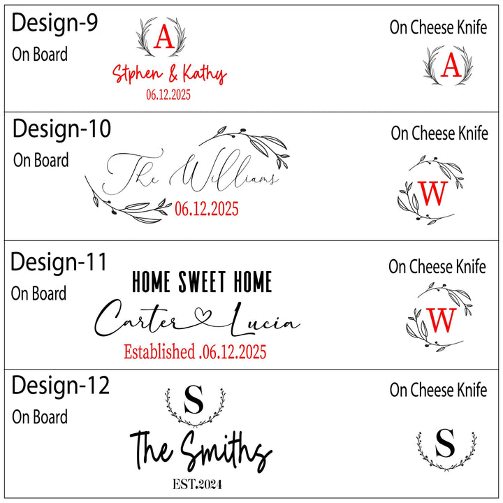 Personalized Cheese Board Set with Knives – Custom Engraved Charcuterie Board Gift for Couple, Wedding, or Christmas