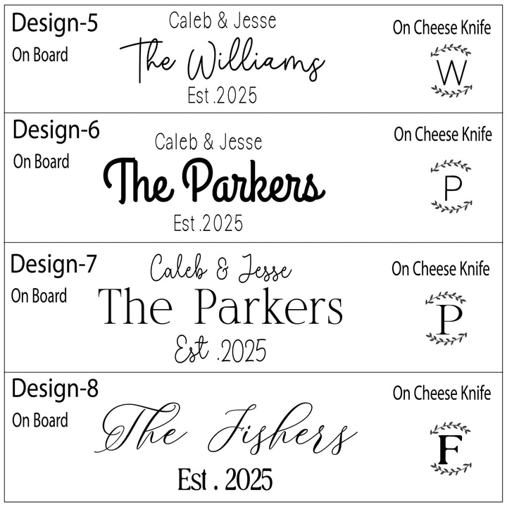 Custom Charcuterie Board Gift for Couple, Family, or Christmas dinner hostess gift&nbsp;Personalized Cheese Board Set with Knives