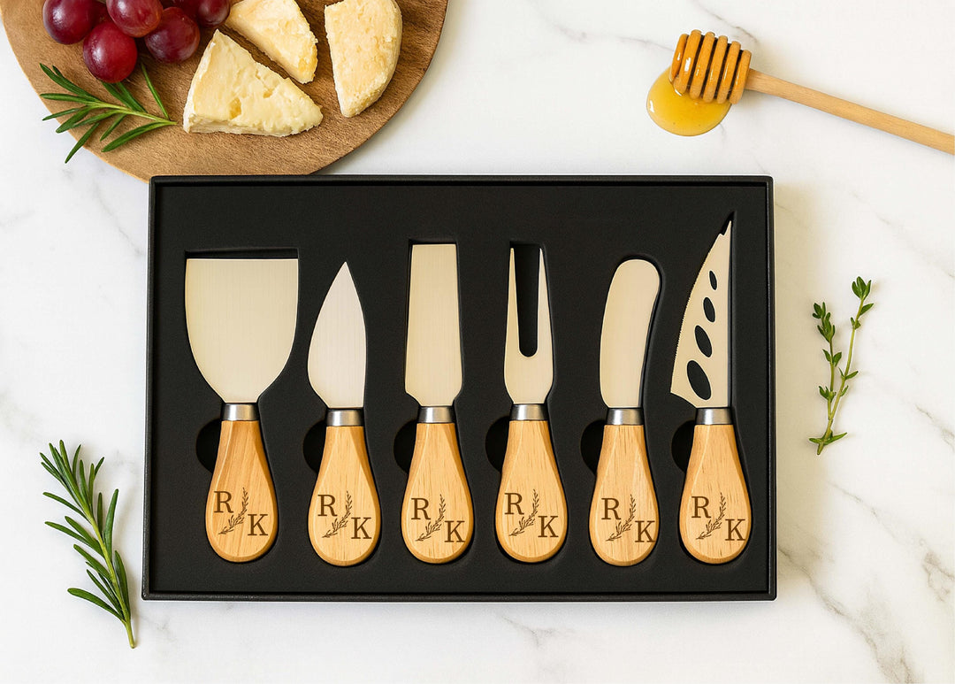 Custom Engraved Cheese Knife Set – Premium Corporate Gift or Event Favor with Personalized Logo or Initials