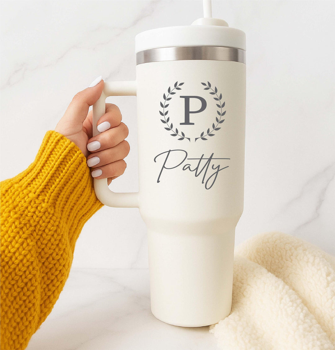 Personalized Tumbler With Handle&nbsp;Custom Name Engraved Cup Corporate Custom Logo Bulk Order Matching tumbler Co worker&nbsp;mentor gift ideas