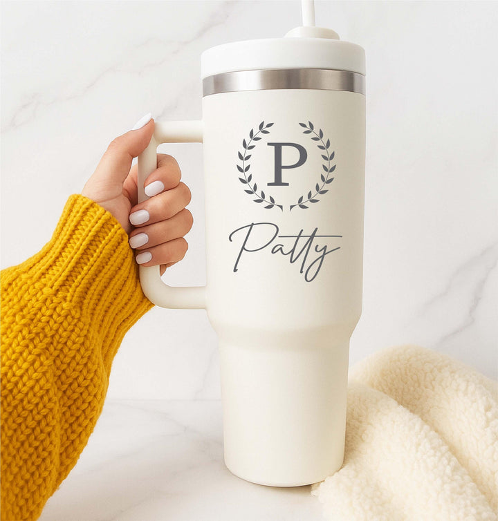 Personalized Tumbler With Handle&nbsp;Custom Name Engraved Cup Corporate Custom Logo Bulk Order Matching tumbler Co worker&nbsp;mentor gift ideas