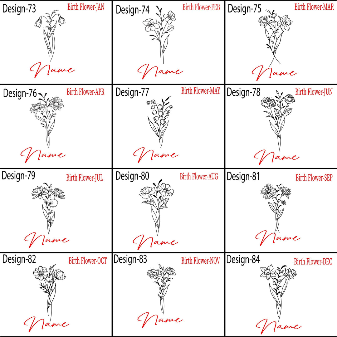 Custom name tumbler Valentine gift for her Birth flower tumbler 40 oz with handle