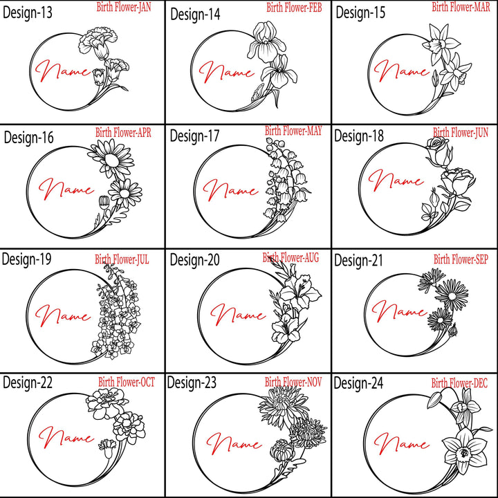 Personalized Birth flower name tumbler 40 oz with handle Christmas gift for her