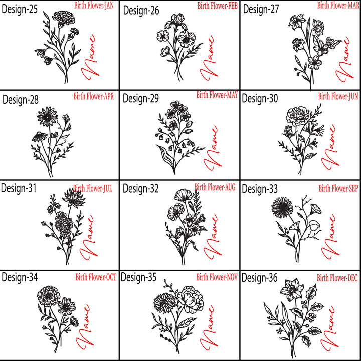 Custom name tumbler Christmas gift for her Birth flower tumbler 40 oz with handle