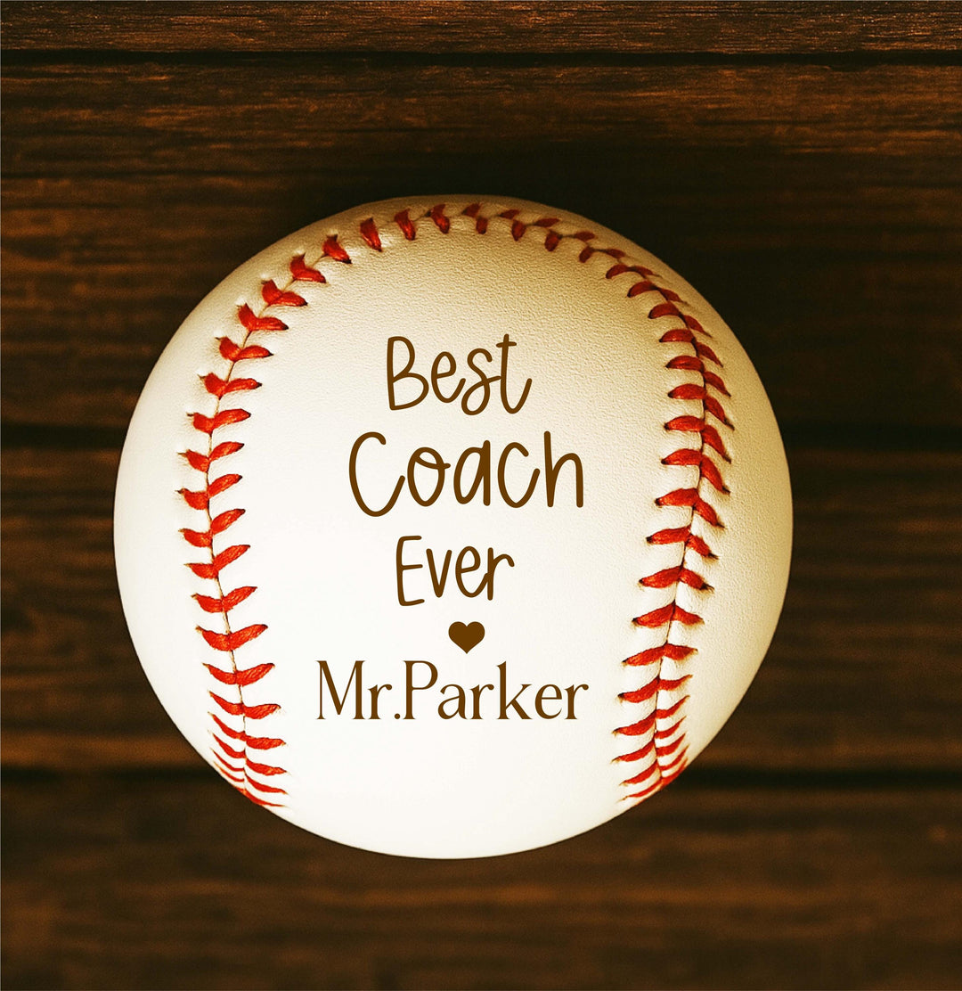 Personalized Engraved Baseball, Coach Thank You End of Season Gift