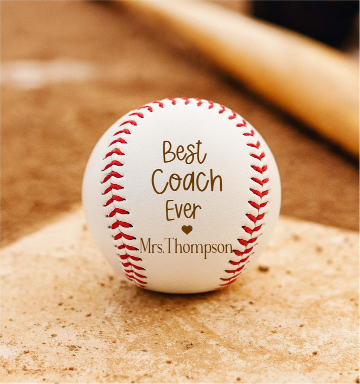 Personalized Engraved Baseball, Coach Thank You End of Season Gift