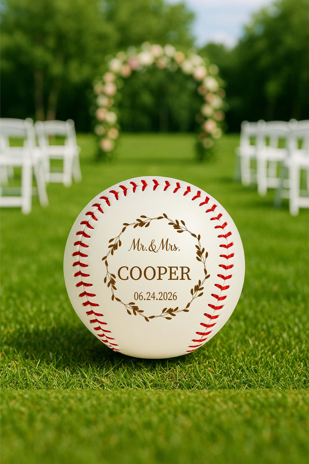 Personalized Engraved Baseball, First Christmas Newlywed Gift