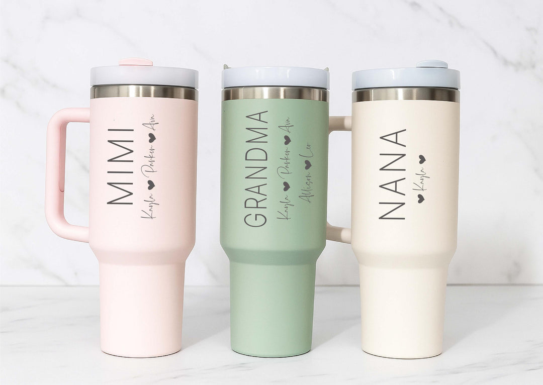 Personalized 40 oz Tumbler with Kids’ Names Christmas gift for mother in law and Mom