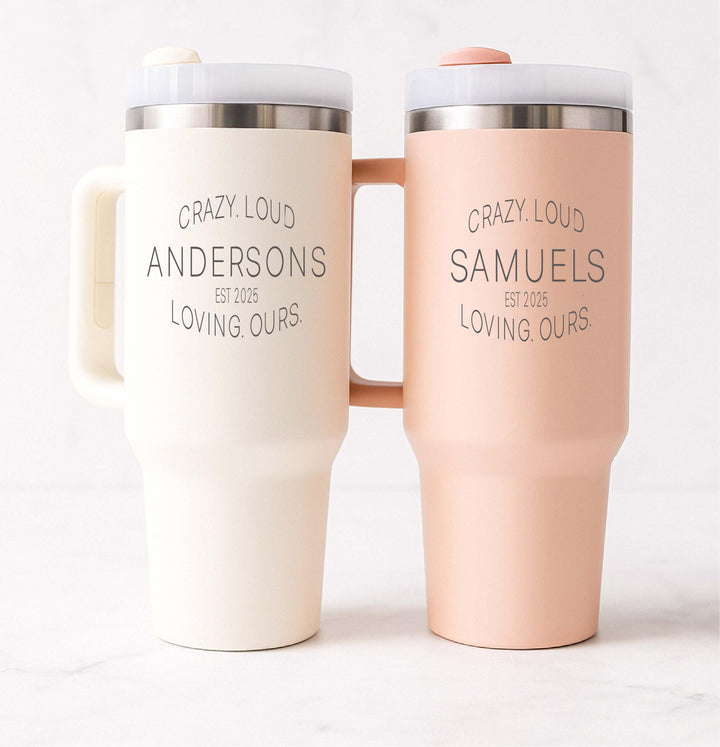 Personalized Family Name Tumbler Family Gift, Housewarming, Christmas