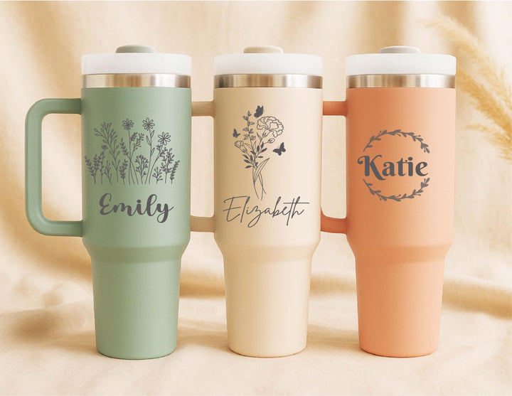 Personalized Tumbler Christmas Gift Custom Name Engraved Mug , Holiday Gift for Her, Best Friend, or Mom Grandma gift from grandkids