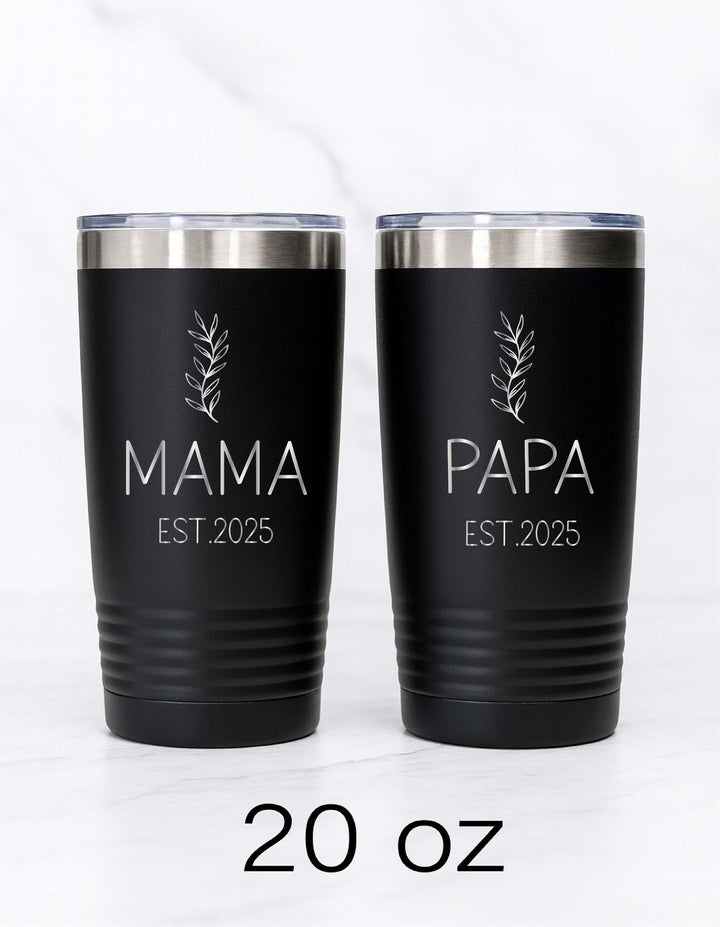 Personalized Mama&nbsp;Papa or “Grandma &amp; Grandpa” Tumblers – Custom Family Gift | Christmas Gift, New Parents, Pregnancy Reveal 2025