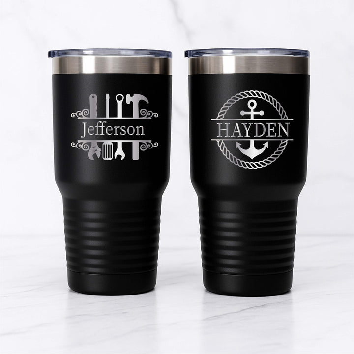 Custom&nbsp;Christmas gift Tumbler for Men Personalized 20oz &amp; 30oz insulated Cup Groomsmen, Dad, Hunter, or Boater Gift