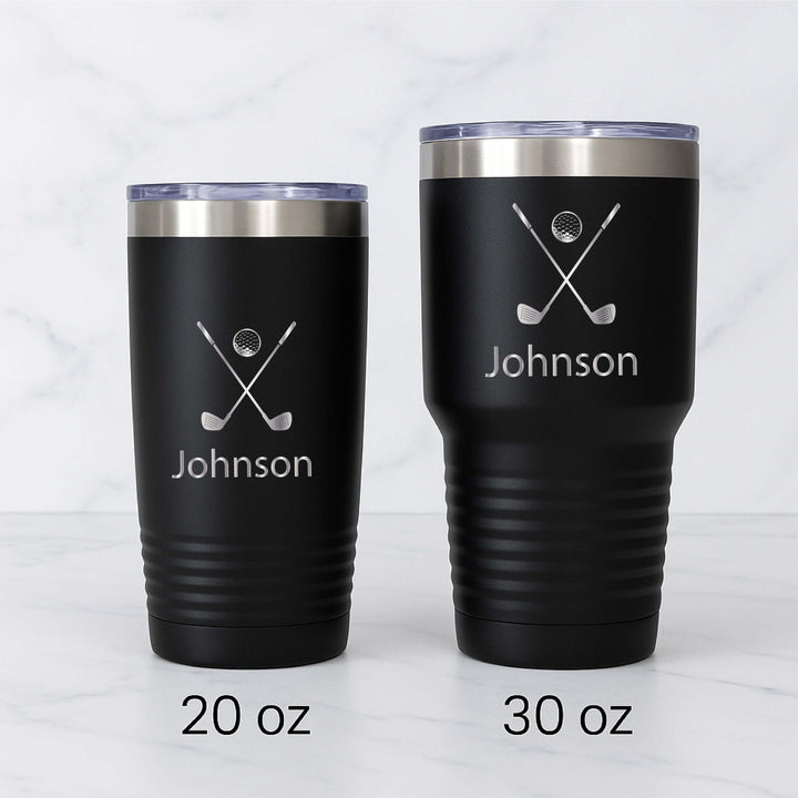 Personalized Golf Tumbler Custom men Christmas gift 20oz &amp; 30oz Stainless Cup Golf Gift for Men, Dad, Coach, or Groomsmen