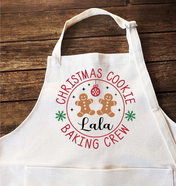 Christmas Baking Crew Aprons Adult Kids Matching Gift Set