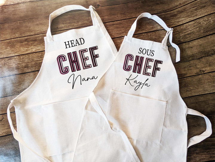 Personalized chef apron for kids Christmas baking gift Birthday for grandkids Niece holiday present