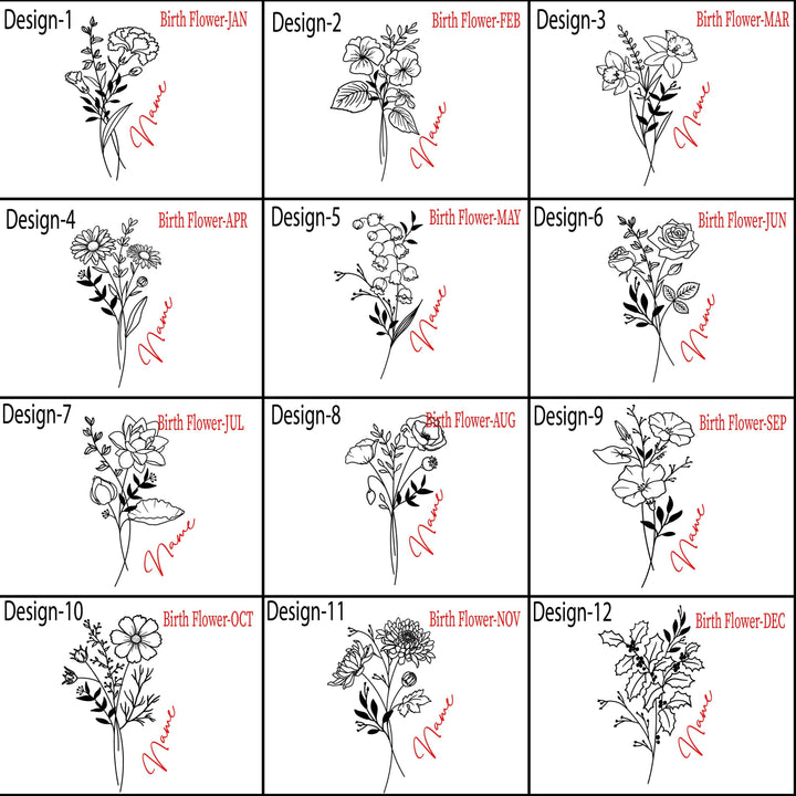 Personalized Birth flower name tumbler 40 oz with handle Christmas gift for her