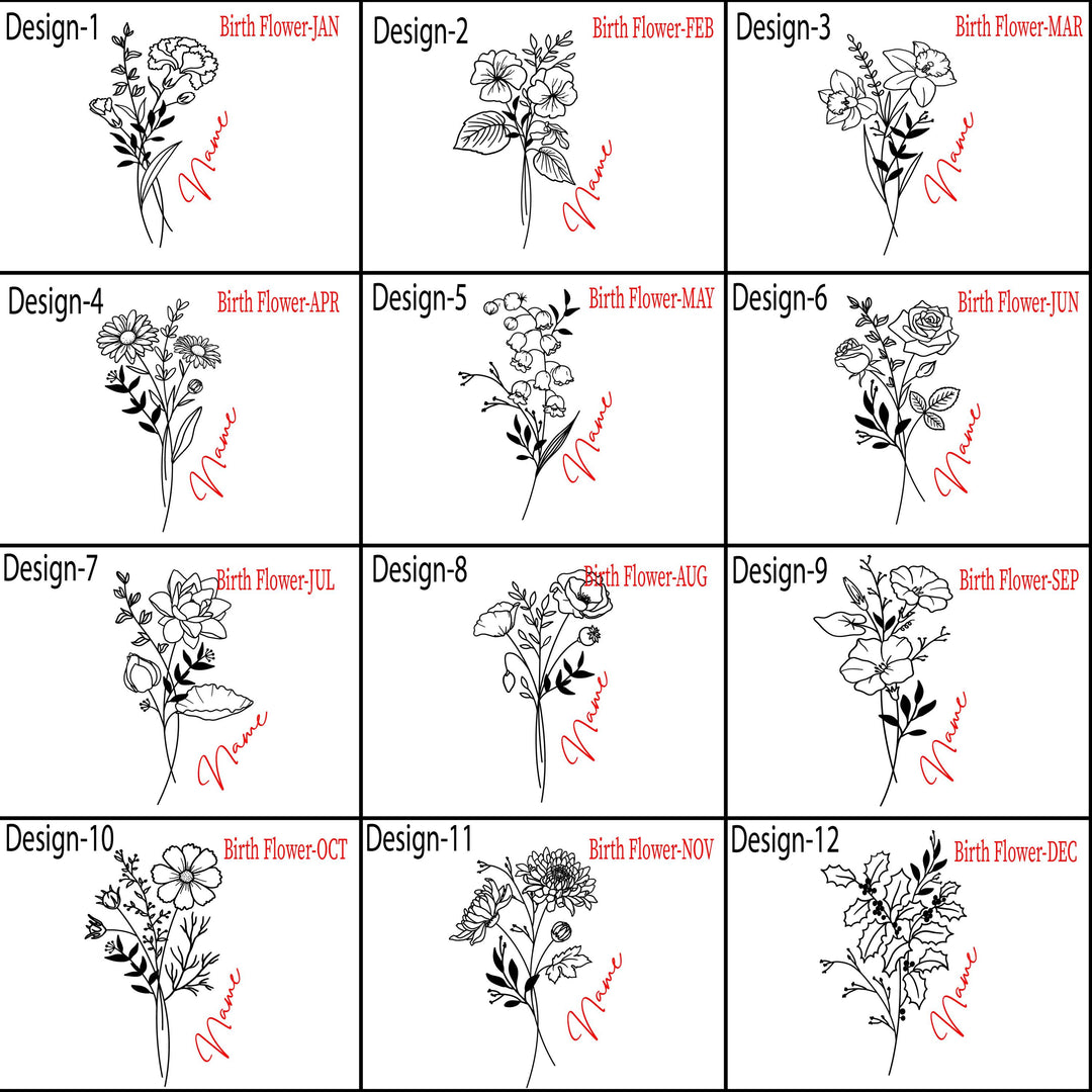 Custom name tumbler Christmas gift for her Birth flower tumbler 40 oz with handle