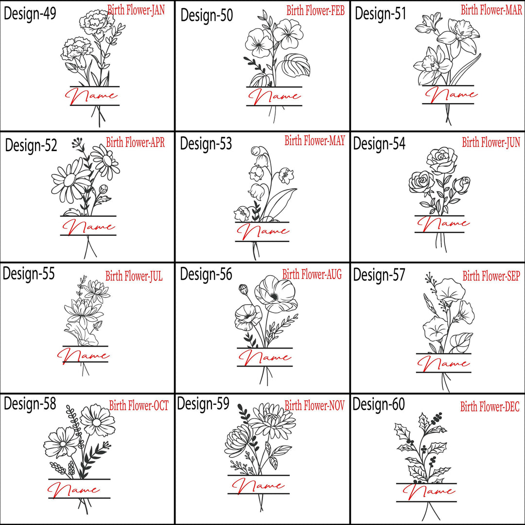 Personalized Birth flower name tumbler 40 oz with handle Christmas gift for her