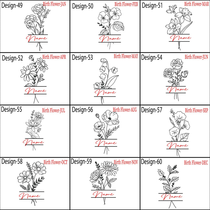 Personalized Birth flower name tumbler 40 oz with handle Christmas gift for her